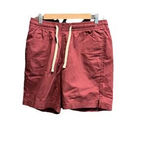 Bearbottom Maroon Red Pull On Drawstring Men's Activewear Shorts Size Medium - 7